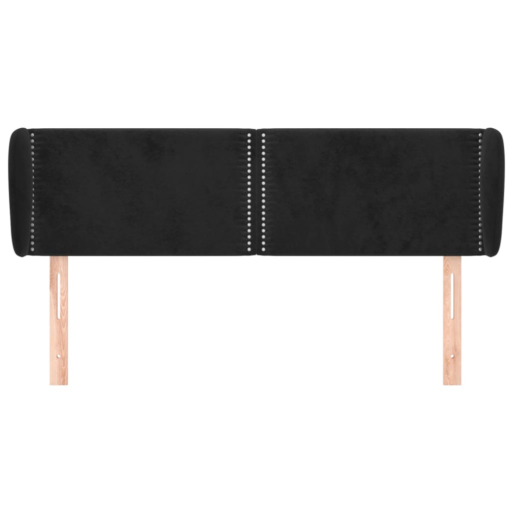 Čelo Postele Typu Ušák Černé 147X23X78/88 Cm Samet