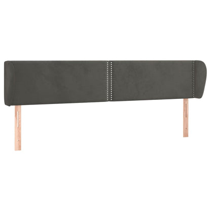 Čelo Postele Typu Ušák Tmavě Šedé 163X23X78/88 Cm Samet