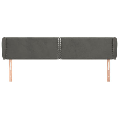Čelo Postele Typu Ušák Tmavě Šedé 163X23X78/88 Cm Samet