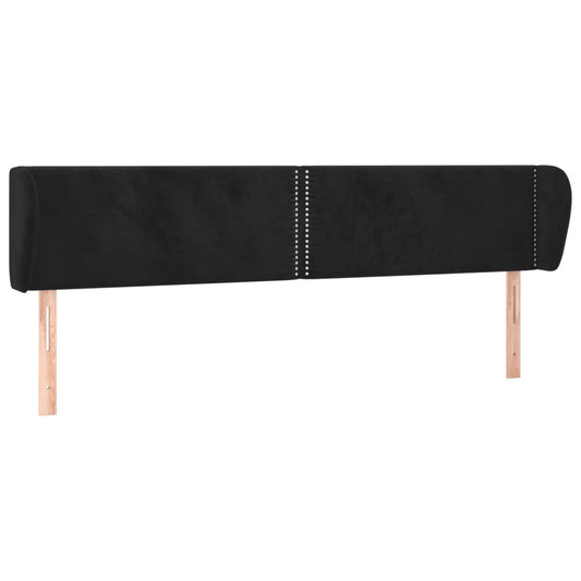 Čelo Postele Typu Ušák Černé 163X23X78/88 Cm Samet