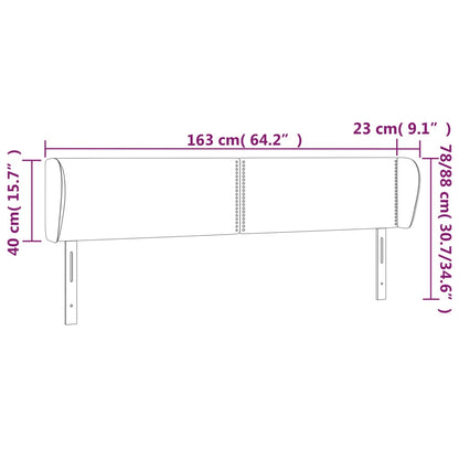 Čelo Postele Typu Ušák Černé 163X23X78/88 Cm Samet