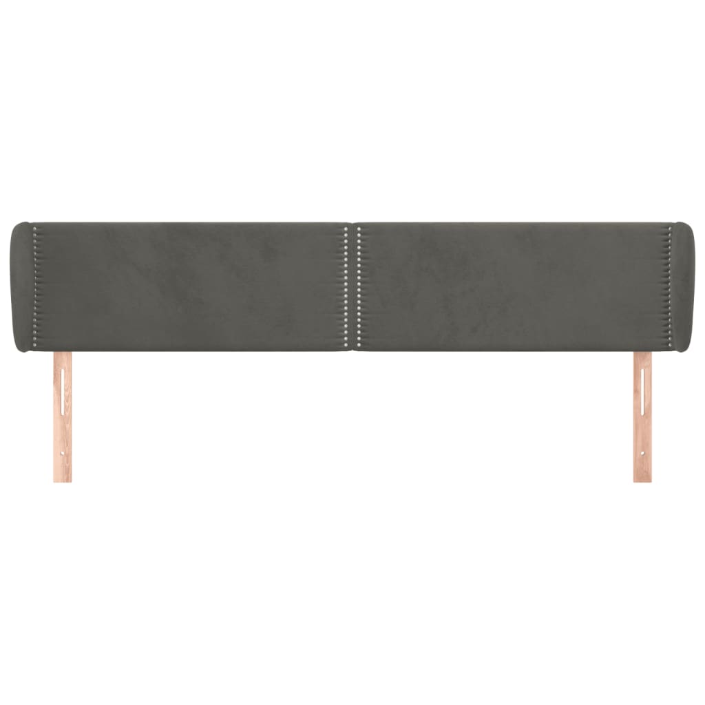 Čelo Postele Typu Ušák Tmavě Šedé 183X23X78/88 Cm Samet