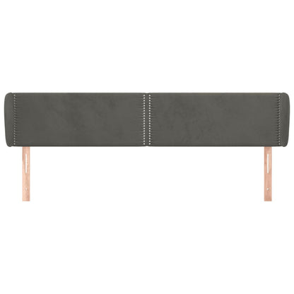 Čelo Postele Typu Ušák Tmavě Šedé 183X23X78/88 Cm Samet