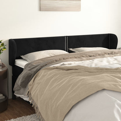 Čelo Postele Typu Ušák Černé 183X23X78/88 Cm Samet
