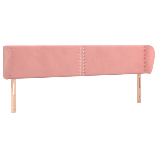 Čelo Postele Typu Ušák Růžová 183X23X78/88 Cm Samet