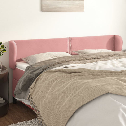 Čelo Postele Typu Ušák Růžová 183X23X78/88 Cm Samet