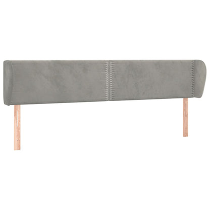 Čelo Postele Typu Ušák Světle Šedé 203X23X78/88 Cm Samet