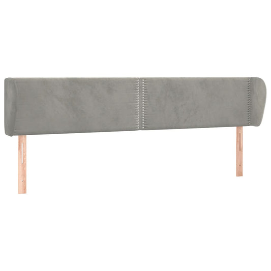 Čelo Postele Typu Ušák Světle Šedé 203X23X78/88 Cm Samet
