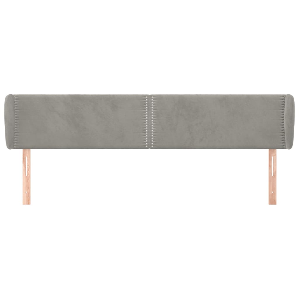 Čelo Postele Typu Ušák Světle Šedé 203X23X78/88 Cm Samet