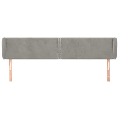 Čelo Postele Typu Ušák Světle Šedé 203X23X78/88 Cm Samet