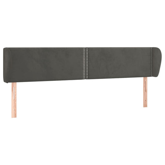 Čelo Postele Typu Ušák Tmavě Šedé 203X23X78/88 Cm Samet
