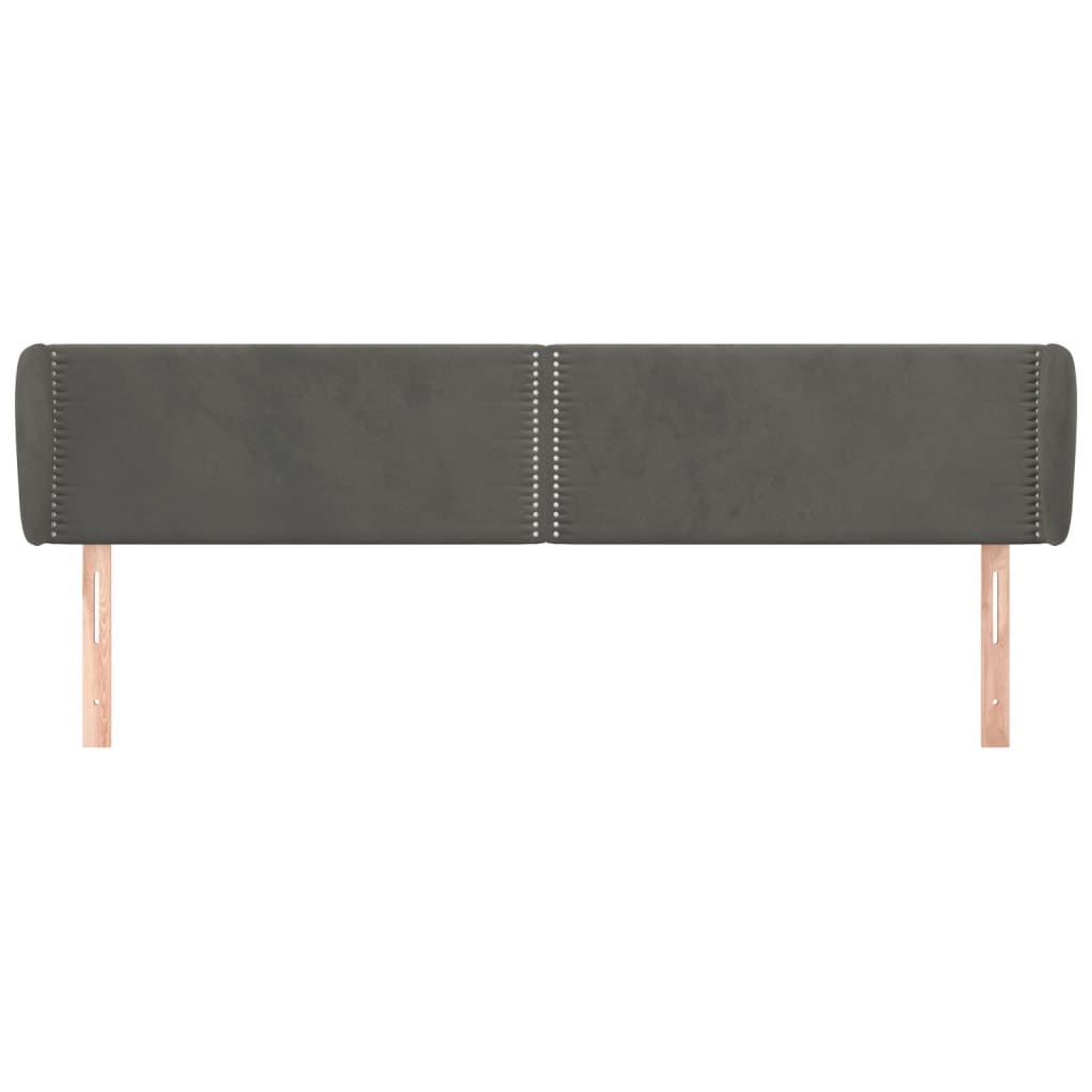 Čelo Postele Typu Ušák Tmavě Šedé 203X23X78/88 Cm Samet