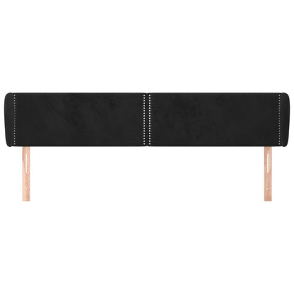 Čelo Postele Typu Ušák Černé 203X23X78/88 Cm Samet
