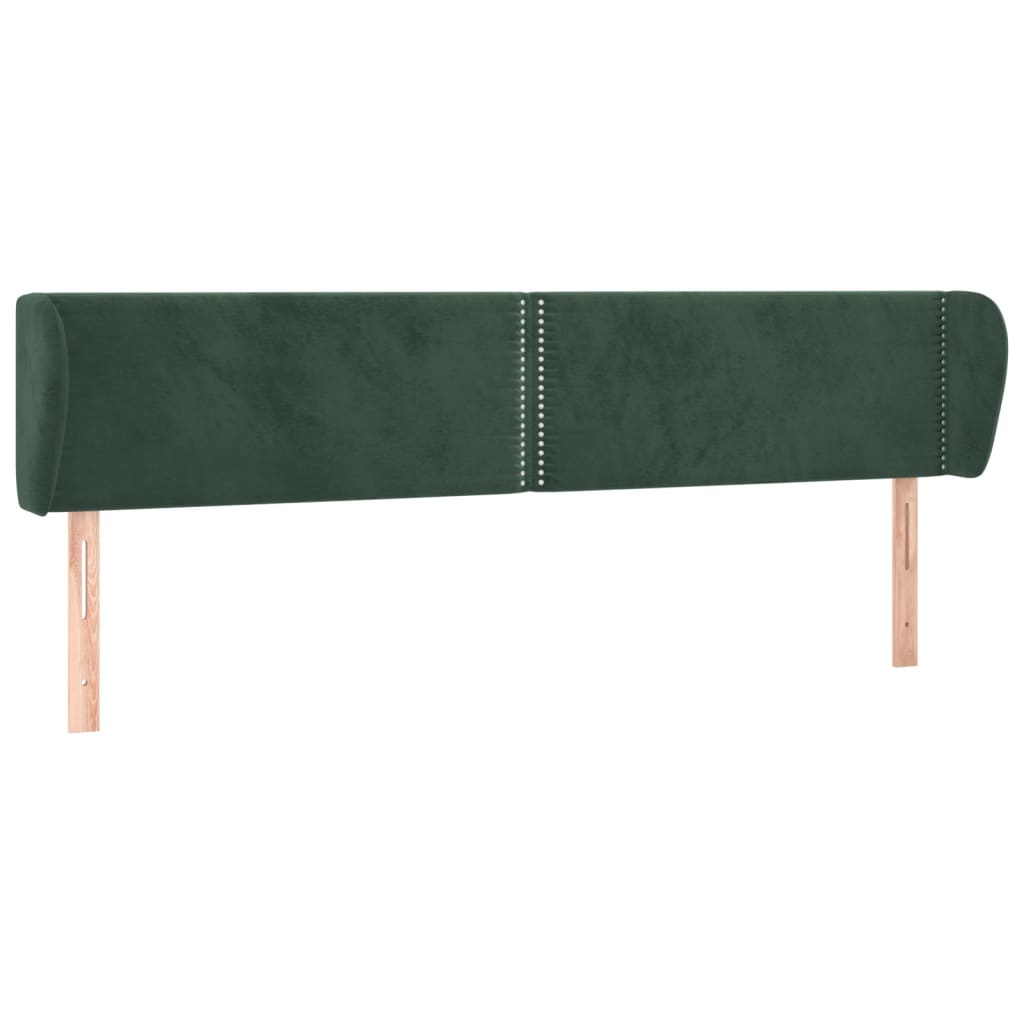 Čelo Postele Typu Ušák Tmavě Zelené 203X23X78/88 Cm Samet