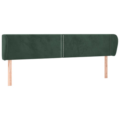 Čelo Postele Typu Ušák Tmavě Zelené 203X23X78/88 Cm Samet