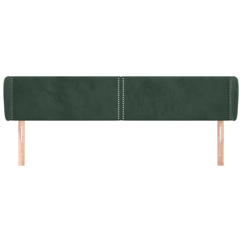 Čelo Postele Typu Ušák Tmavě Zelené 203X23X78/88 Cm Samet