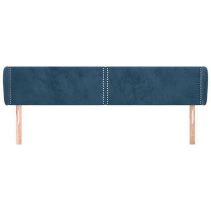 Čelo Postele Typu Ušák Tmavě Modré 203X23X78/88 Cm Samet