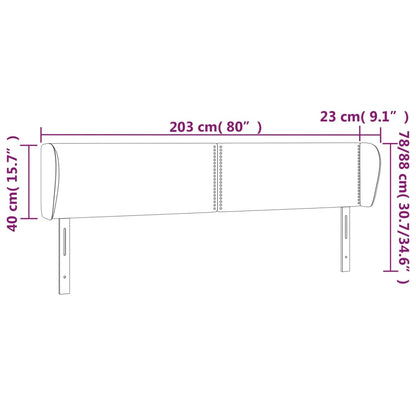 Čelo Postele Typu Ušák Tmavě Modré 203X23X78/88 Cm Samet