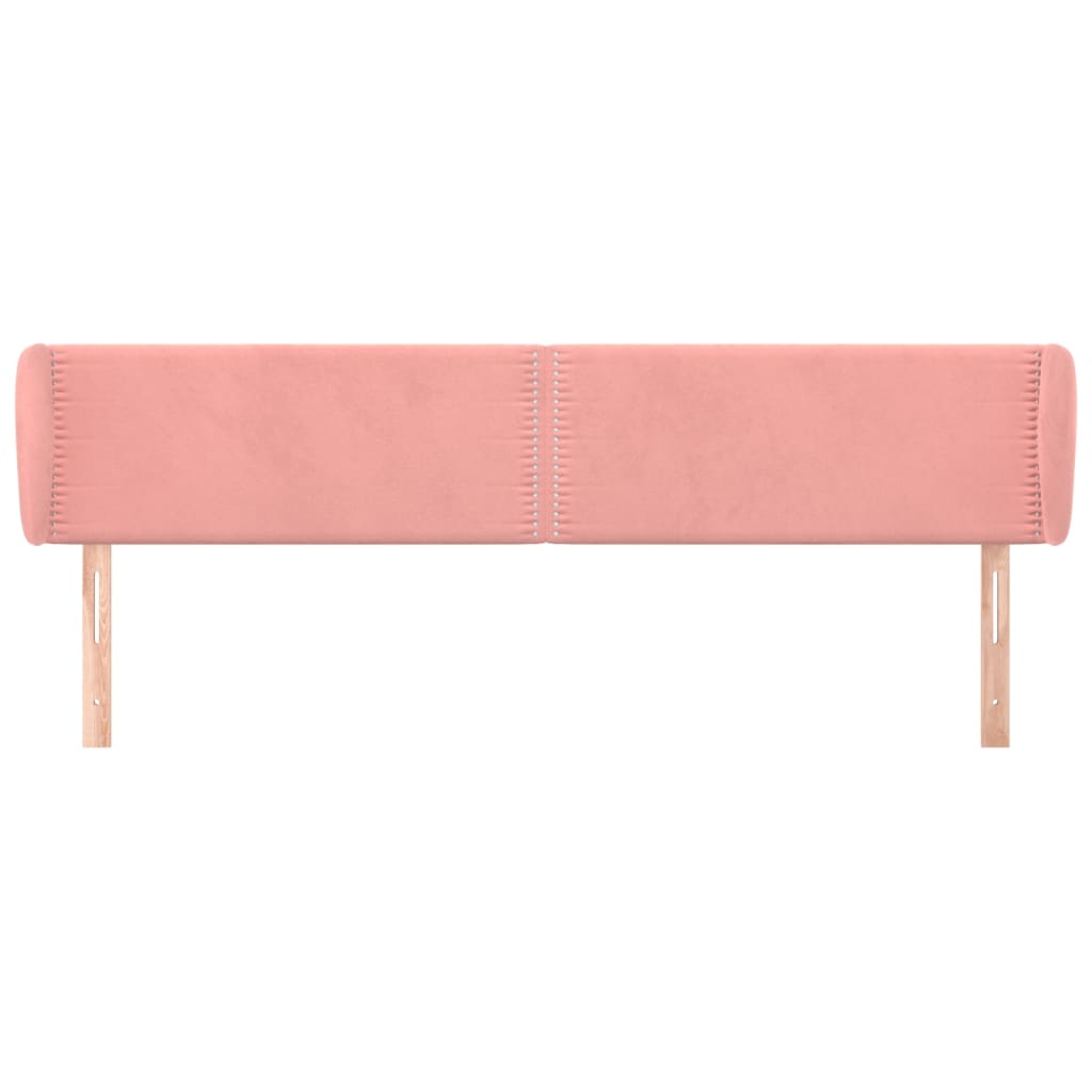 Čelo Postele Typu Ušák Růžová 203X23X78/88 Cm Samet