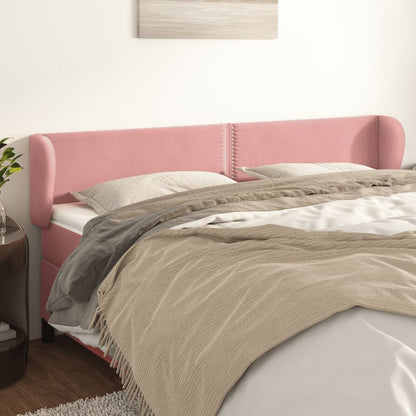 Čelo Postele Typu Ušák Růžová 203X23X78/88 Cm Samet