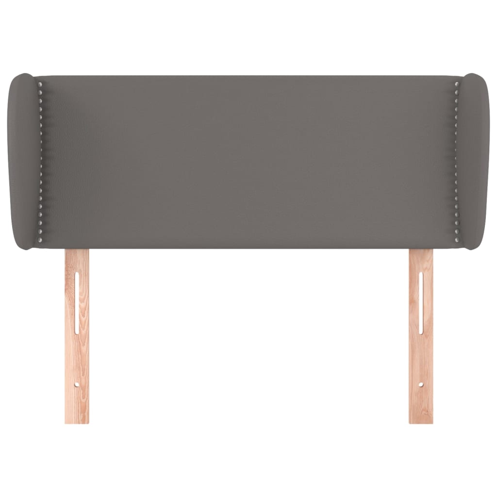 Čelo Postele Typu Ušák Šedá 83X23X78/88 Cm Umělá Kůže