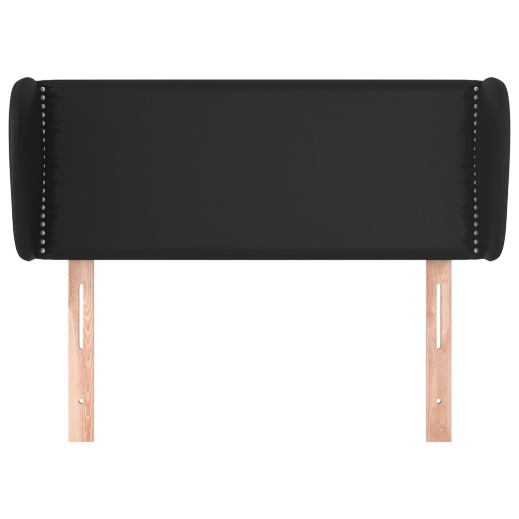Čelo Postele Typu Ušák Černé 93X23X78/88 Cm Umělá Kůže