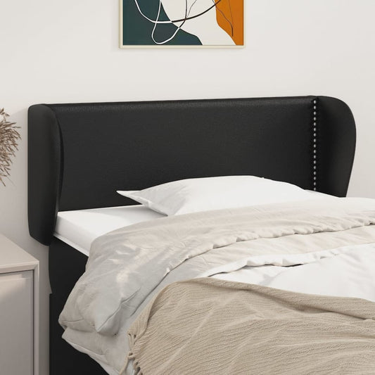 Čelo Postele Typu Ušák Černé 103X23X78/88 Cm Umělá Kůže