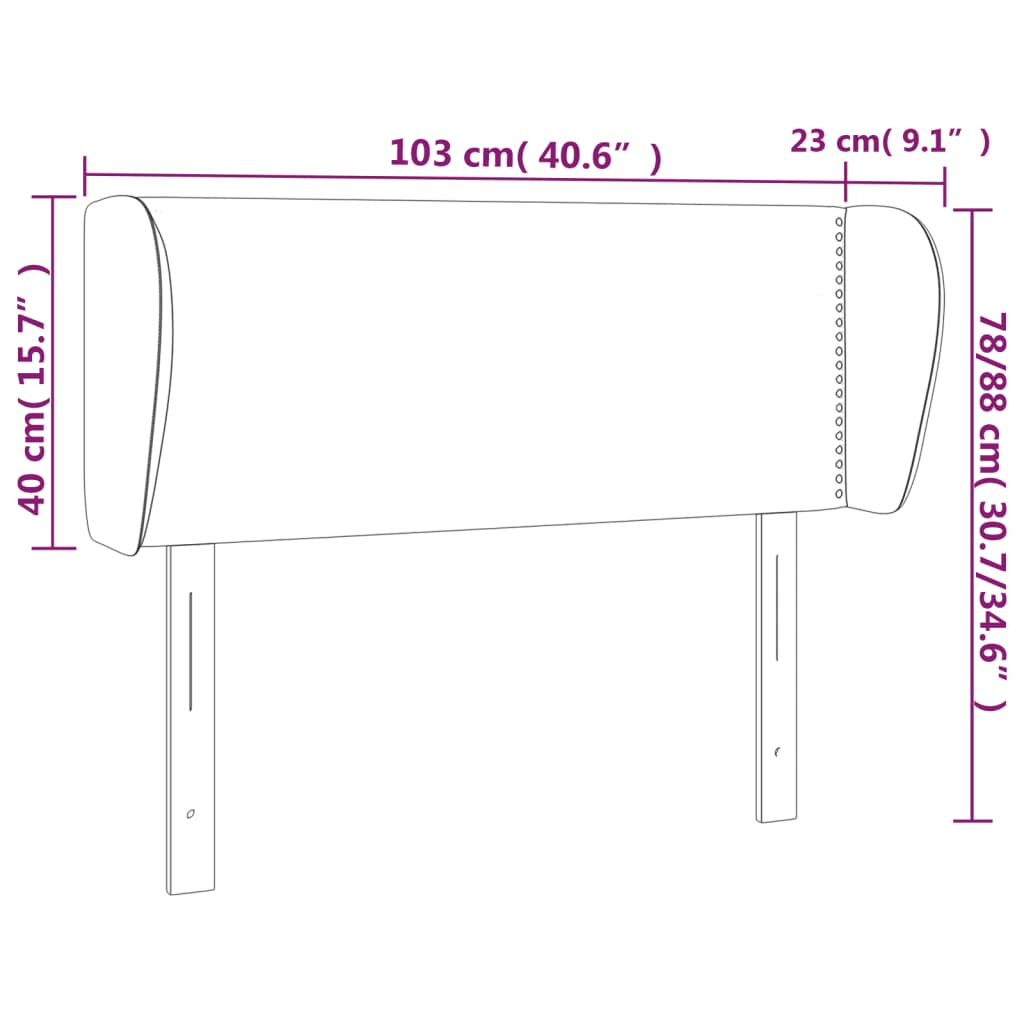 Čelo Postele Typu Ušák Bílá 103X23X78/88 Cm Umělá Kůže