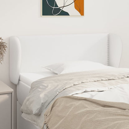 Čelo Postele Typu Ušák Bílá 103X23X78/88 Cm Umělá Kůže