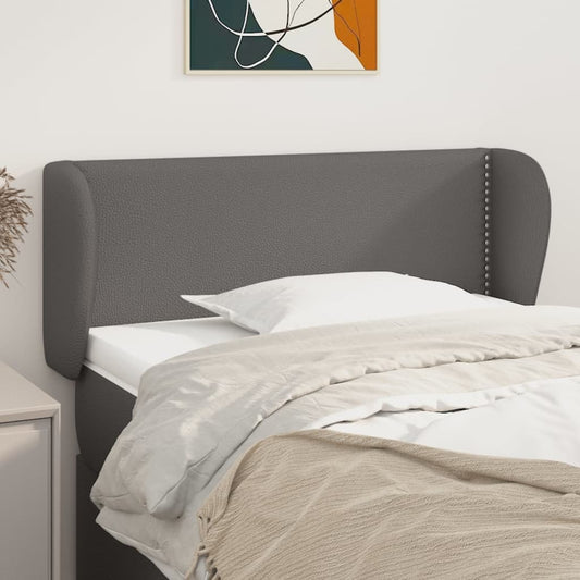 Čelo Postele Typu Ušák Šedá 103X23X78/88 Cm Umělá Kůže