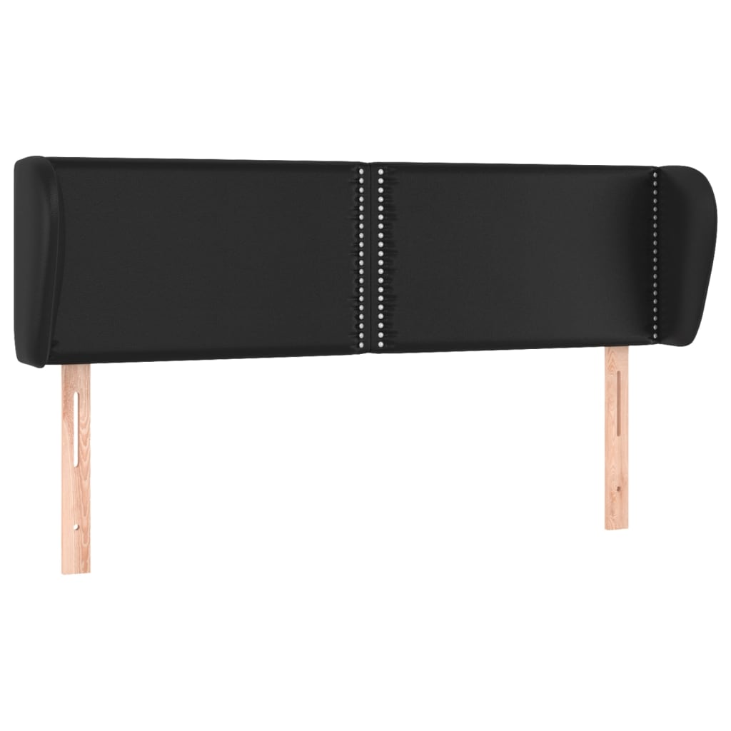 Čelo Postele Typu Ušák Černé 147X23X78/88 Cm Umělá Kůže
