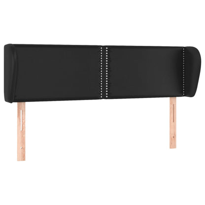 Čelo Postele Typu Ušák Černé 147X23X78/88 Cm Umělá Kůže