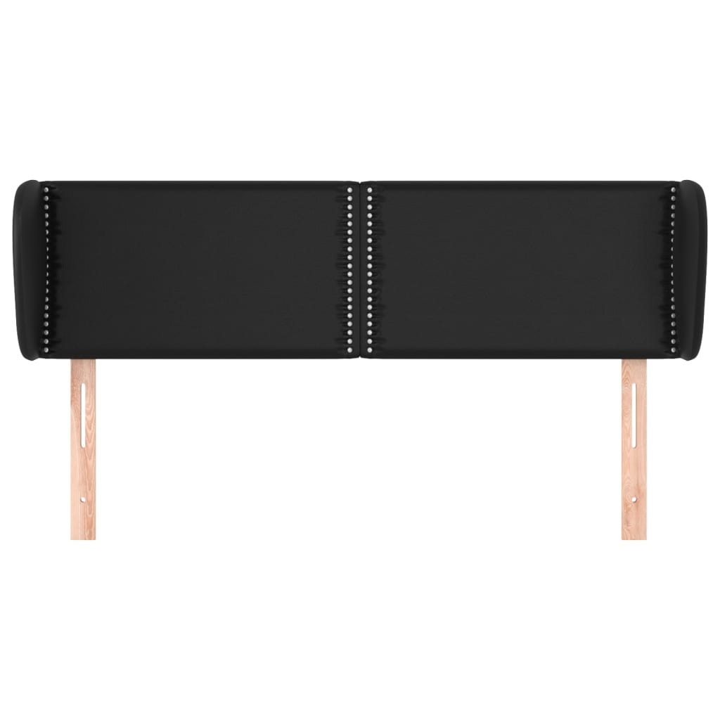 Čelo Postele Typu Ušák Černé 147X23X78/88 Cm Umělá Kůže