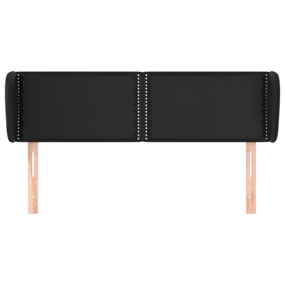 Čelo Postele Typu Ušák Černé 147X23X78/88 Cm Umělá Kůže
