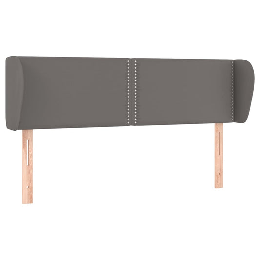 Čelo Postele Typu Ušák Šedá 147X23X78/88 Cm Umělá Kůže