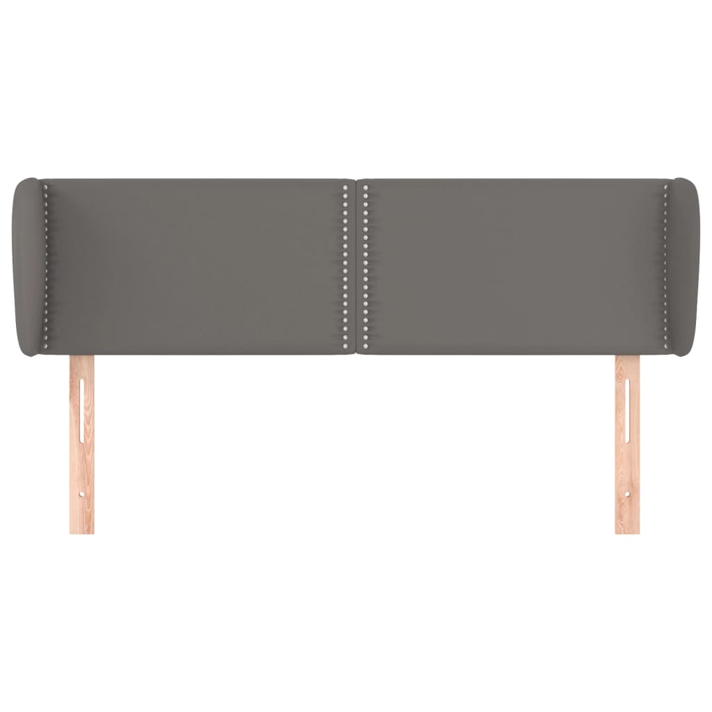 Čelo Postele Typu Ušák Šedá 147X23X78/88 Cm Umělá Kůže