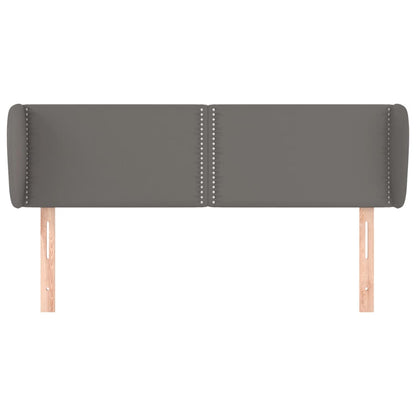 Čelo Postele Typu Ušák Šedá 147X23X78/88 Cm Umělá Kůže