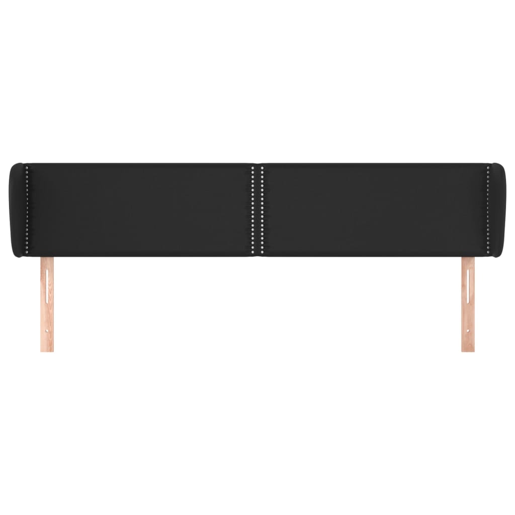 Čelo Postele Typu Ušák Černé 183X23X78/88 Cm Umělá Kůže