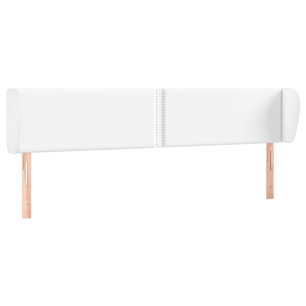 Čelo Postele Typu Ušák Bílá 203X23X78/88 Cm Umělá Kůže