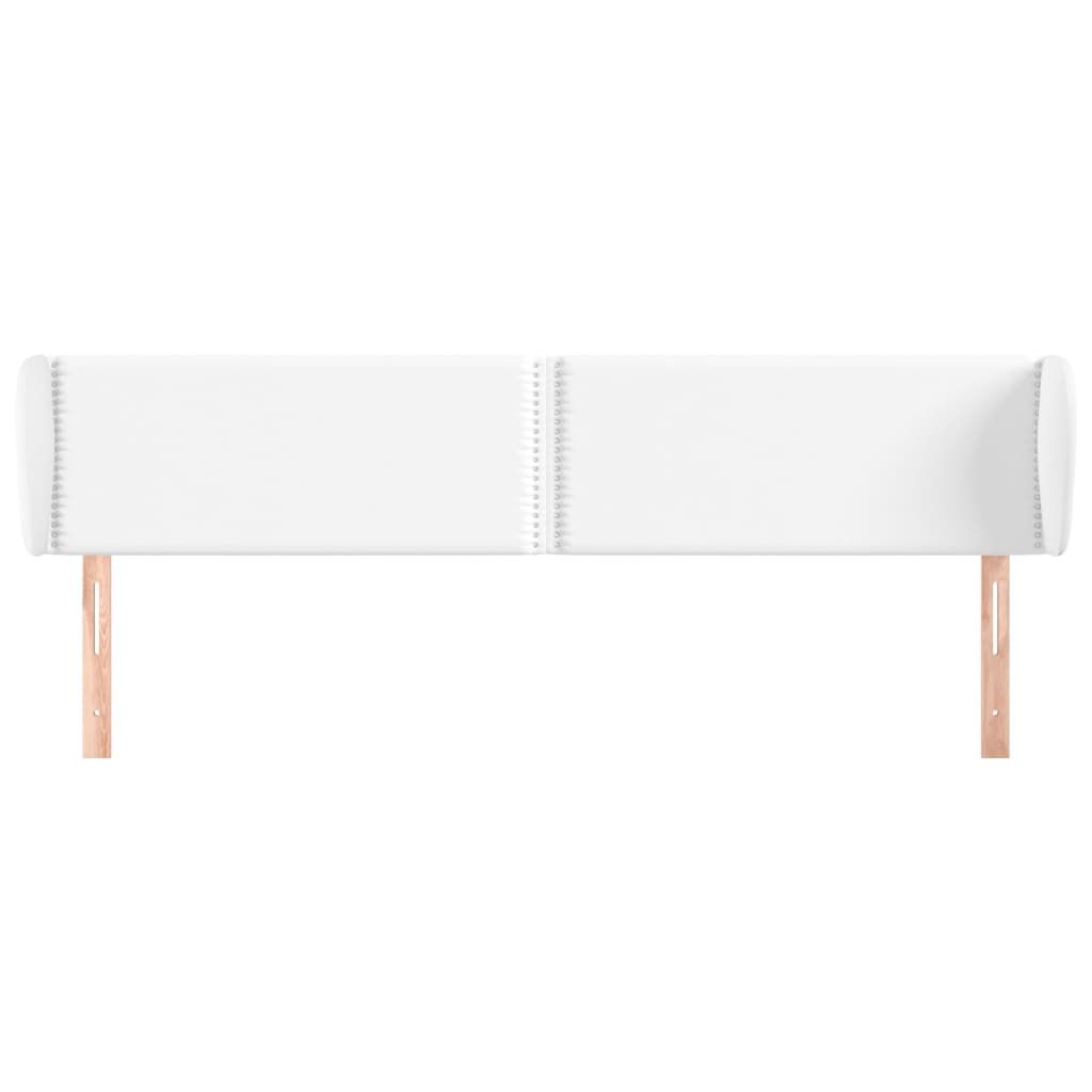 Čelo Postele Typu Ušák Bílá 203X23X78/88 Cm Umělá Kůže