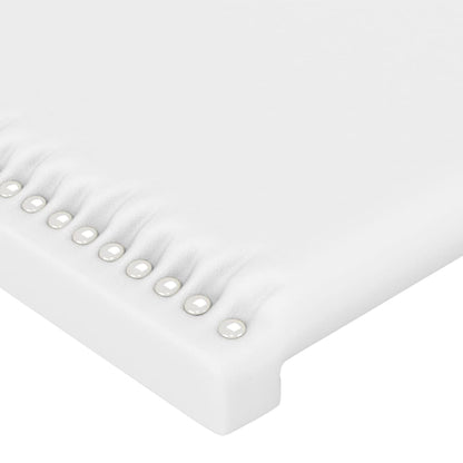 Čelo Postele Typu Ušák Bílá 203X23X78/88 Cm Umělá Kůže