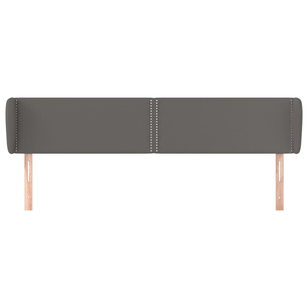 Čelo Postele Typu Ušák Šedá 203X23X78/88 Cm Umělá Kůže