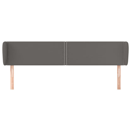 Čelo Postele Typu Ušák Šedá 203X23X78/88 Cm Umělá Kůže