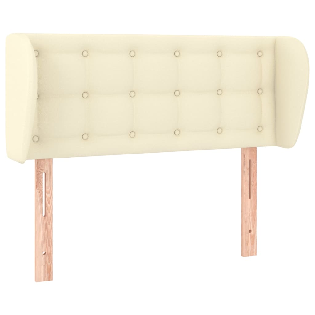 Čelo Postele Typu Ušák Krémové 93X23X78/88 Cm Umělá Kůže