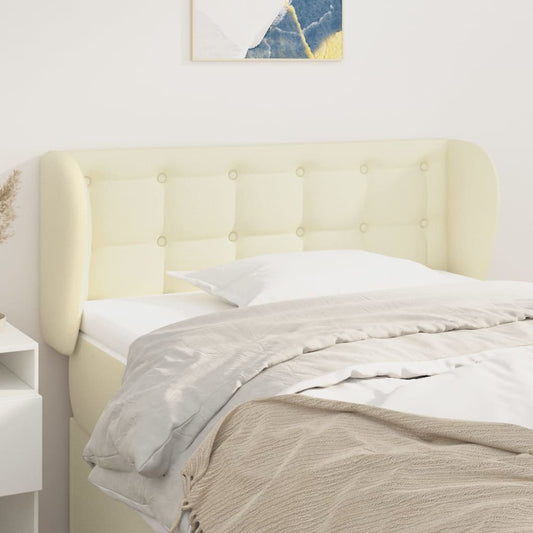 Čelo Postele Typu Ušák Krémové 93X23X78/88 Cm Umělá Kůže