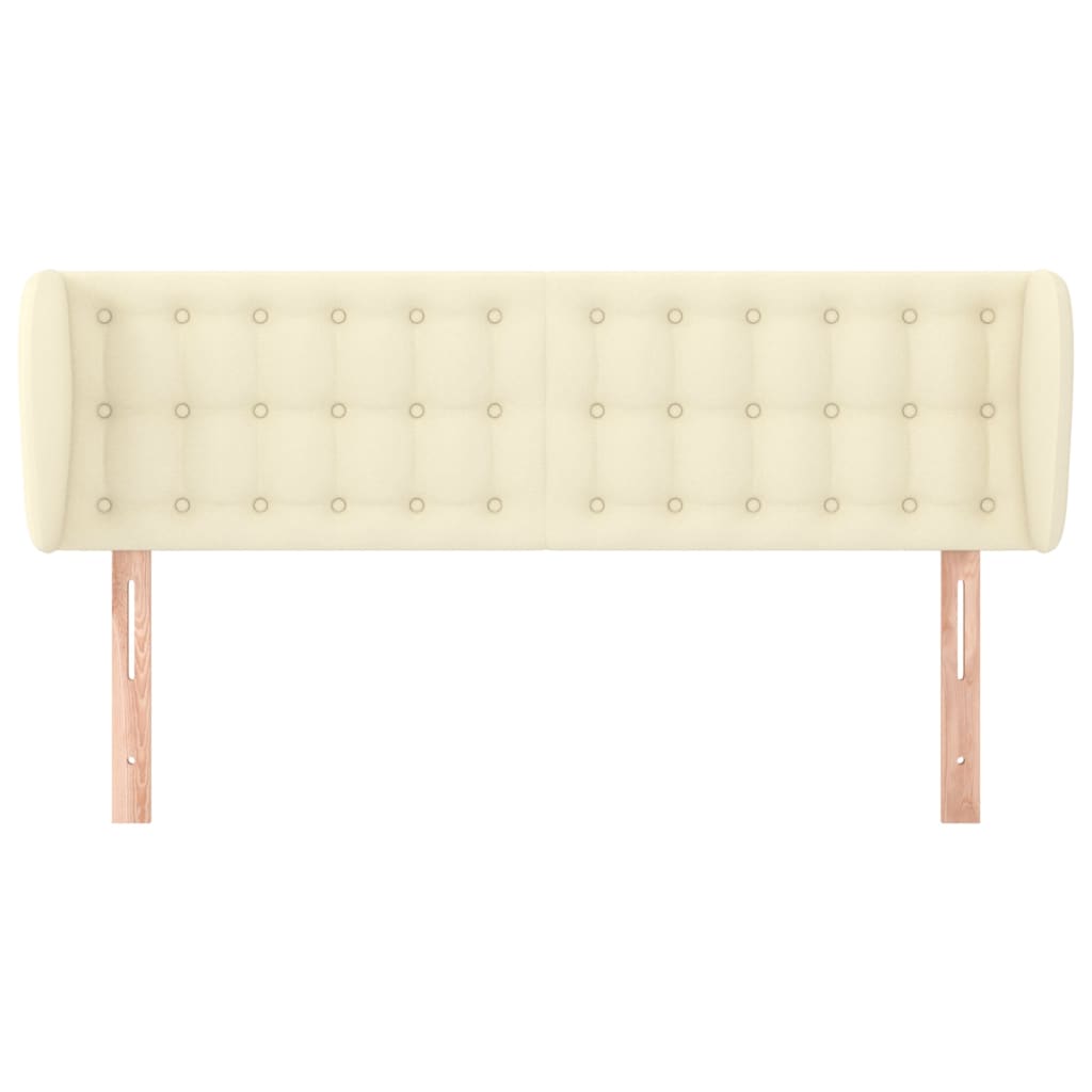 Čelo Postele Typu Ušák Krémové 147X23X78/88 Cm Umělá Kůže