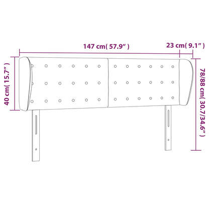 Čelo Postele Typu Ušák Krémové 147X23X78/88 Cm Umělá Kůže