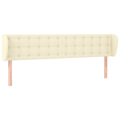 Čelo Postele Typu Ušák Krémové 163X23X78/88 Cm Umělá Kůže