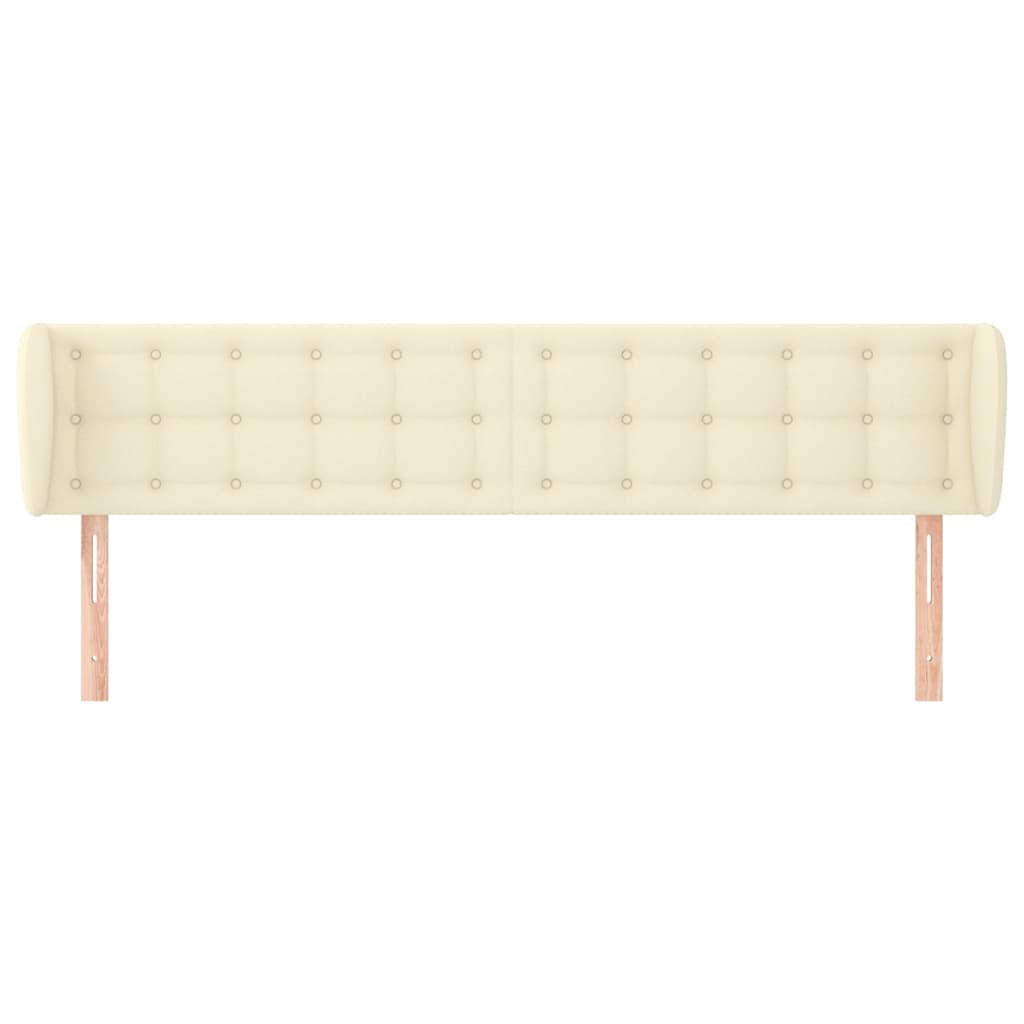 Čelo Postele Typu Ušák Krémové 163X23X78/88 Cm Umělá Kůže