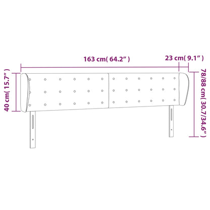 Čelo Postele Typu Ušák Krémové 163X23X78/88 Cm Umělá Kůže